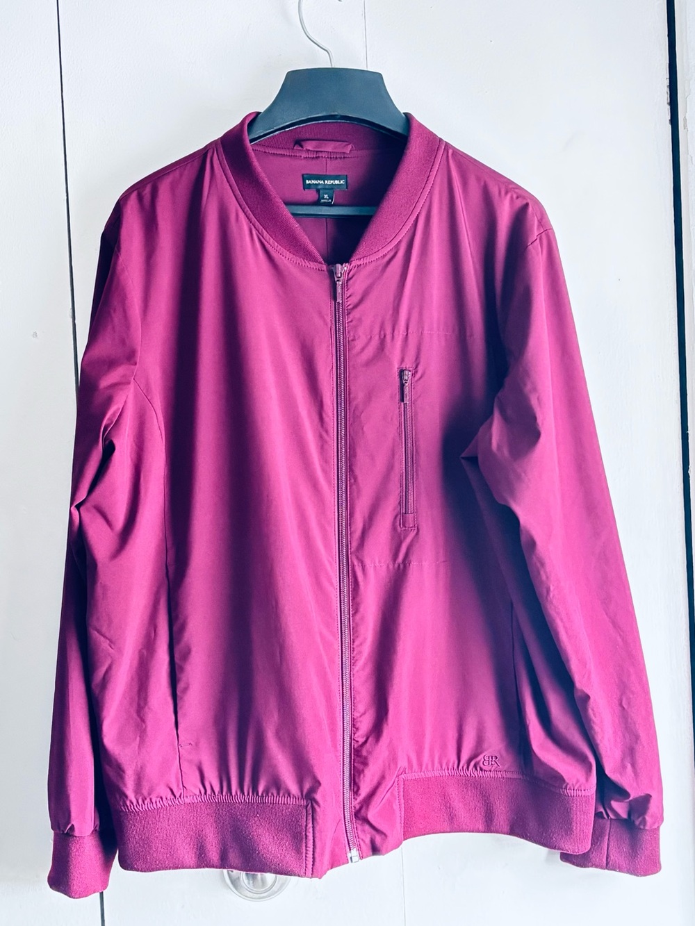 BANANA REPUBLIC BURGUNDY MENS BOMBER JACKET, size XL